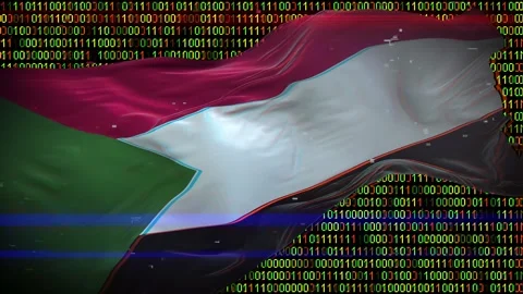 Binary code on flag Stock Footage 293702617