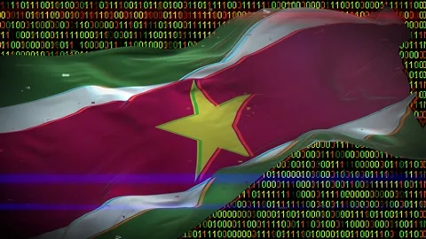 Binary code on flag Stock Footage 293702618