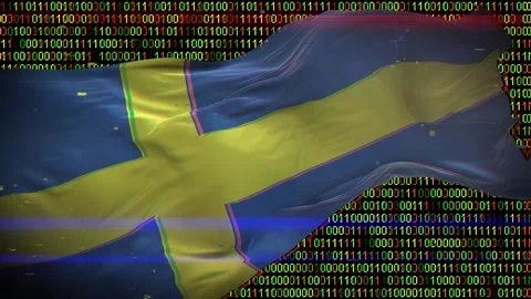 Binary code on flag Stock Footage 293702619