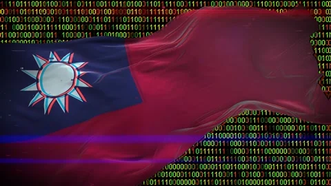 Binary code on flag Stock Footage 293702624