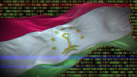 Binary code on flag Stock Footage 293702627