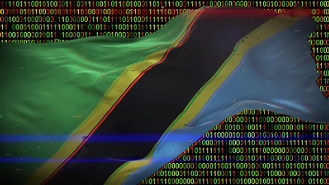 Binary code on flag Stock Footage 293702629