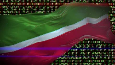 Binary code on flag Stock Footage 293702636