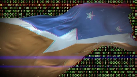 Binary code on flag Stock Footage 293702638