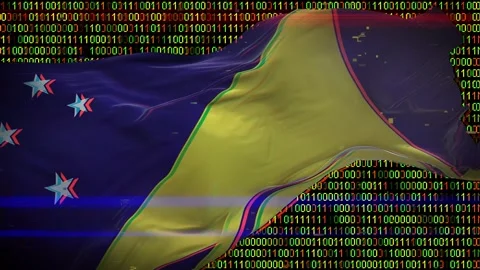 Binary code on flag Stock Footage 293702639