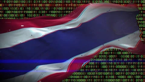 Binary code on flag Stock Footage 293702644