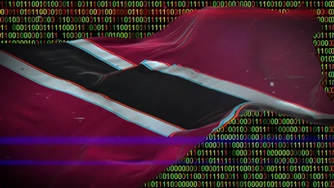 Binary code on flag Stock Footage 293702645