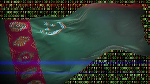 Binary code on flag Stock Footage 293702659