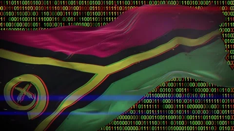 Binary code on flag Stock Footage 293702679