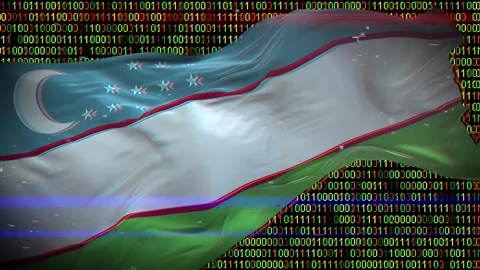 Binary code on flag Stock Footage 293702684