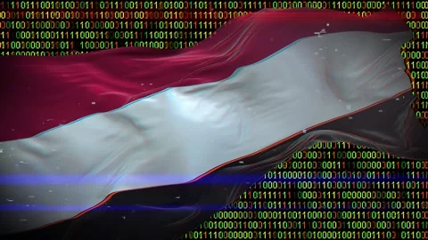 Binary code on flag Stock Footage 293702702