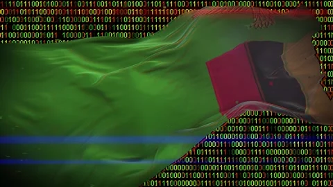 Binary code on flag Stock Footage 293702704