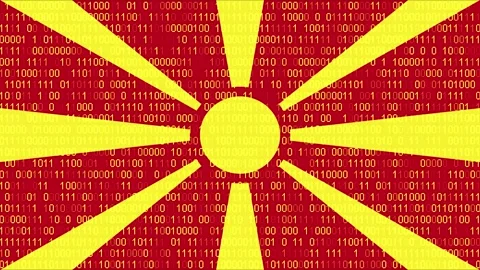 Binary code on flag Stock Footage 293705810