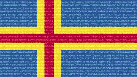 Binary code on flag Stock Footage 293706399