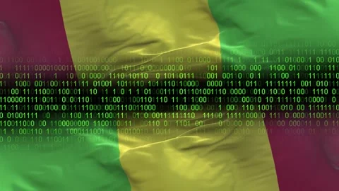 Binary code on flag Stock Footage 293713632