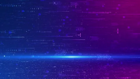 Binary Code Flow Background Blue Pink Arrows Stock Footage 314369277