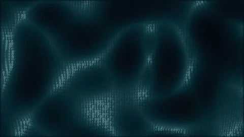 Binary code flow with fractal distortion waves. Binary cyberspace flow of data Stock Footage 84040383