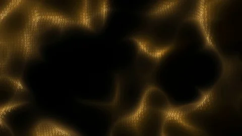 Binary code flow with fractal distortion waves. Binary cyberspace flow of data Stock Footage 84040392