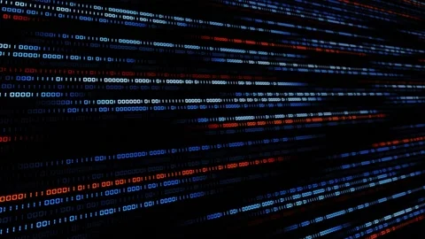 Binary Code in flow motion - Information technology concept - cyber internet Video stock 219468219