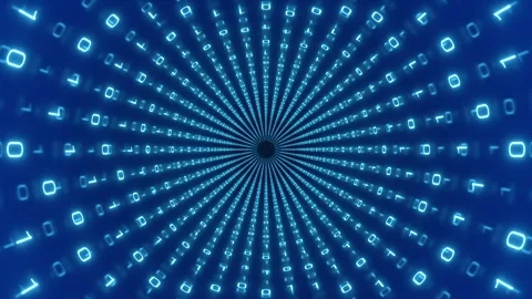 Binary code flowing through a tube or cable. Stock Footage 314516346