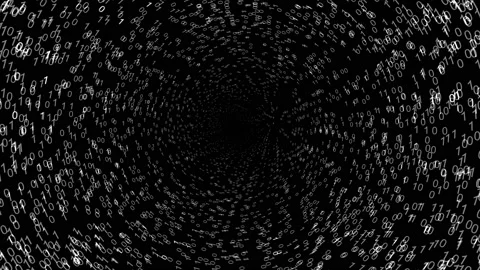 Binary code flying from the center Video stock 164871520