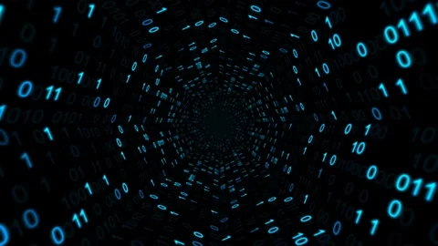 Binary code flying in space. Animation of seamless loop. Stock Footage 120558886