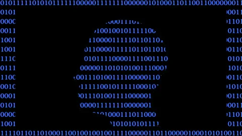 Binary code forming human head profile on black background Stock Footage 309098961