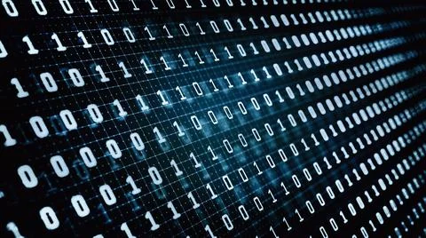 Binary code in the future digital abstract background Illustrazione stock