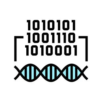 Binary code genetic information color icon vector illustration 库存插图
