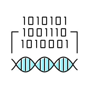 Binary code genetic information color icon vector illustration イラスト素材