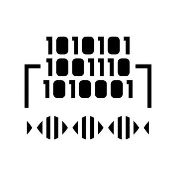 Binary code genetic information glyph icon vector illustration 库存插图