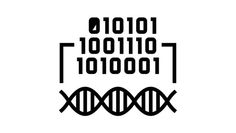Binary code genetic information line icon animation Stock Footage 164281230