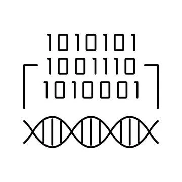 Binary code genetic information line icon vector illustration Stock Illustration