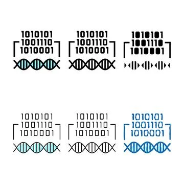 Binary code genetic information styles color icon vector Stockillustratie