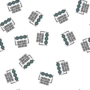 Binary code genetic information vector seamless pattern Stock Illustration