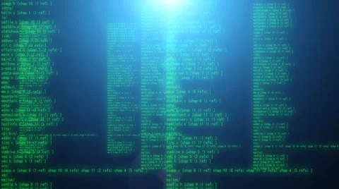 Binary code glowing and animating on black Stock Footage 61486336