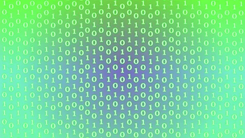 Binary code with gradient background and digits moving on screen Video stock 208866895