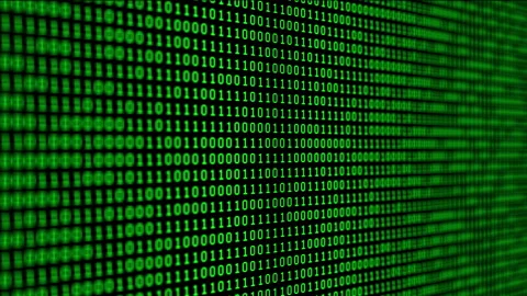 Binary code green digits move at black animation Stock Footage 170925196