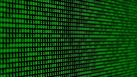 Binary code green digits move at black animation Stock Footage 170926515
