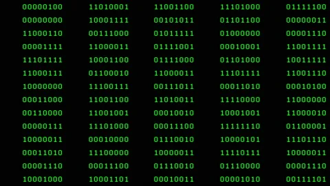 Binary code green digits move at black animation Stock Footage 170927244