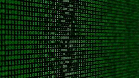 Binary code green digits move at black animation Stock Footage 171014229