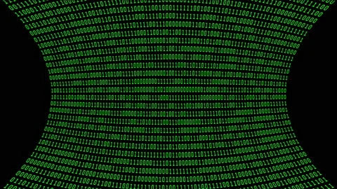 Binary code green digits move at black animation Stock Footage 172106372