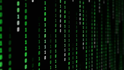 Binary code green digits move at black animation Stock Footage 172106708