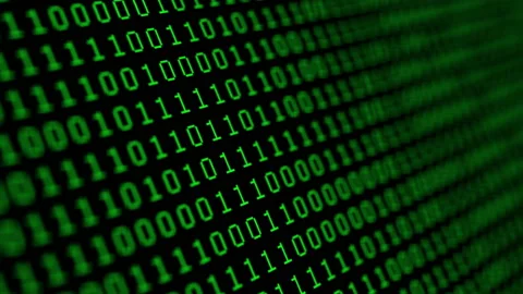 Binary code green digits move at black animation Stock Footage 172133800
