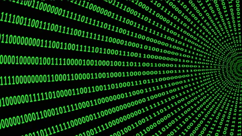 Binary code green digits move at black animation Stock Footage 172147166