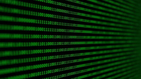 Binary code green digits move at black animation Stock Footage 179051306