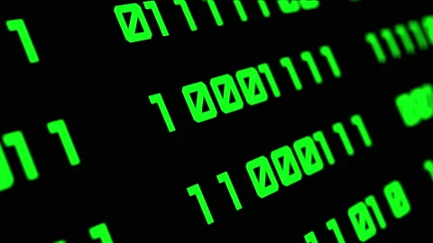 Binary code green digits move at black animation Stock Footage 179054082