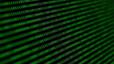 Binary code green digits move at black animation Stock Footage 180190289