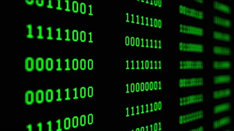 Binary code green digits move at black animation Stock Footage 188025694