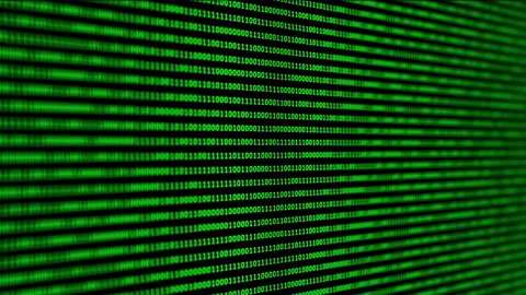 Binary code green digits move at black animation Stock Footage 188047562